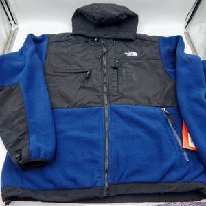 The North Face Denali Hoodie Mens XL Deep Water Blue Fleece Jacket Full Zip Tags